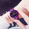 Image of Ulzzang Luxury+Crystal Star Sky+ Purple Lady Steel Strap+Magnetic Buckle Bracelet Watch