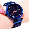 Image of Luxury Starry Sky Women Watches Rose Gold Bracelet Magnet Mesh Band Rhinestones Quartz Wristwatch Ladies Female Diamond Watch