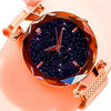 Image of Luxury Starry Sky Women Watches Rose Gold Bracelet Magnet Mesh Band Rhinestones Quartz Wristwatch Ladies Female Diamond Watch