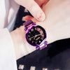 Image of Ulzzang Luxury+Crystal Star Sky+ Purple Lady Steel Strap+Magnetic Buckle Bracelet Watch