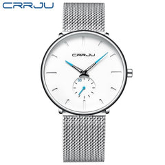 Top Brand Luxury+Quartz Watch Men Casual Slim+Mesh Steel Waterproof Sport Watch Relogio Masculino