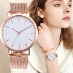 Watches Rose+Gold Simple Fashion+ Women Wrist Watch Luxury Ladies Watch Women