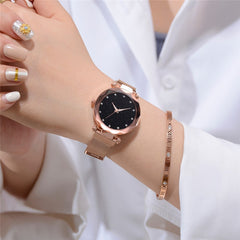 Luxury Watches Steel+Strip Magnetic Starry Sky Watch+Gift Ladies Quartz Wristwatch