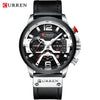 Image of Men Blue Top Brand +Luxury Military Leather Wrist Watch Man Clock Fashion Chronograph Wristwatch