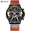 Image of Men Blue Top Brand +Luxury Military Leather Wrist Watch Man Clock Fashion Chronograph Wristwatch