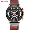 Image of Men Blue Top Brand +Luxury Military Leather Wrist Watch Man Clock Fashion Chronograph Wristwatch