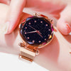 Image of Rose+Gold+Mesh Magnet+Buckle Starry Quartz Watch=Geometric Surface+Casual Women