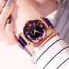 Image of Luxury Women Watches Fashion Elegant Magnet Buckle Vibrato Purple Ladies Wristwatch 2019 New Starry Sky Roman Numeral Gift Clock