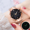 Image of Rose+Gold+Mesh Magnet+Buckle Starry Quartz Watch=Geometric Surface+Casual Women