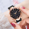 Image of Rose+Gold+Mesh Magnet+Buckle Starry Quartz Watch=Geometric Surface+Casual Women