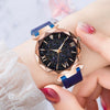 Image of Rose+Gold+Mesh Magnet+Buckle Starry Quartz Watch=Geometric Surface+Casual Women