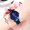 Image of Diamond Rose Gold+Sky Magnetic Watch+Casual Mesh Steel Rhinestone