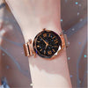 Image of Luxury Starry Sky Women Watches Rose Gold Bracelet Magnet Mesh Band Rhinestones Quartz Wristwatch Ladies Female Diamond Watch