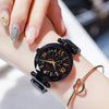 Image of Luxury Starry Sky Women Watches Rose Gold Bracelet Magnet Mesh Band Rhinestones Quartz Wristwatch Ladies Female Diamond Watch