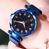 Image of Luxury Starry Sky Women Watches Rose Gold Bracelet Magnet Mesh Band Rhinestones Quartz Wristwatch Ladies Female Diamond Watch