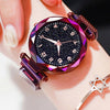 Image of Luxury Starry Sky Women Watches Rose Gold Bracelet Magnet Mesh Band Rhinestones Quartz Wristwatch Ladies Female Diamond Watch