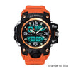 Image of Men Sports Watches BOAMIGO Brand Digital LED Orange Shock Swim Quartz Rubber Wristwatches Waterproof Clock Relogio Masculino