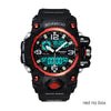 Image of Men Sports Watches BOAMIGO Brand Digital LED Orange Shock Swim Quartz Rubber Wristwatches Waterproof Clock Relogio Masculino