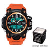 Image of Men Sports Watches BOAMIGO Brand Digital LED Orange Shock Swim Quartz Rubber Wristwatches Waterproof Clock Relogio Masculino