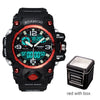 Image of Men Sports Watches BOAMIGO Brand Digital LED Orange Shock Swim Quartz Rubber Wristwatches Waterproof Clock Relogio Masculino