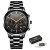 Image of LIGE Fashion+port Quartz Clock+ Top Brand Luxury+Business Waterproof Watch