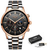 Image of LIGE Fashion+port Quartz Clock+ Top Brand Luxury+Business Waterproof Watch