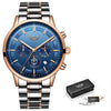 Image of LIGE Fashion+port Quartz Clock+ Top Brand Luxury+Business Waterproof Watch