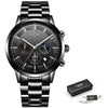 Image of LIGE Fashion+port Quartz Clock+ Top Brand Luxury+Business Waterproof Watch