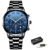 Image of LIGE Fashion+port Quartz Clock+ Top Brand Luxury+Business Waterproof Watch