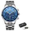 Image of LIGE Fashion+port Quartz Clock+ Top Brand Luxury+Business Waterproof Watch