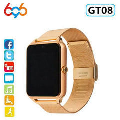 GT08 Plus Metal Strap+Bluetooth+Support Sim+Android+IOS+Watch Multi-languages