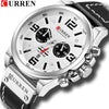 Image of CURREN Mens Watches+Sport Wrist Watch Chronograph+ Quartz Military Genuine Leather Relogio Masculino