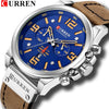 Image of CURREN Mens Watches+Sport Wrist Watch Chronograph+ Quartz Military Genuine Leather Relogio Masculino