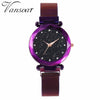 Image of Mesh Magnet+Buckle Starry Sky+Casual Luxury+Geometric Surface Quartz Watches