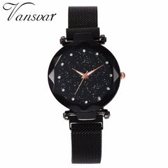 Mesh Magnet+Buckle Starry Sky+Casual Luxury+Geometric Surface Quartz Watches