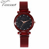 Image of Mesh Magnet+Buckle Starry Sky+Casual Luxury+Geometric Surface Quartz Watches