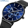 Image of reloj hombre 2019 CRRJU Top Brand Luxury Men Watches Waterproof Ultra Thin Date Wrist Watch Male Mesh Strap Casual Quartz Clock