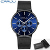 Image of reloj hombre 2019 CRRJU Top Brand Luxury Men Watches Waterproof Ultra Thin Date Wrist Watch Male Mesh Strap Casual Quartz Clock