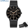 Image of reloj hombre 2019 CRRJU Top Brand Luxury Men Watches Waterproof Ultra Thin Date Wrist Watch Male Mesh Strap Casual Quartz Clock