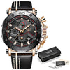 Image of 2019LIGE ] Watches +Top Brand Luxury Big Dial Military Quartz Watch Leather Waterproof]