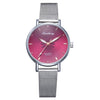 Image of Women's Wristwatches Luxury Silver Popular Pink Dial Flowers Metal Ladies Bracelet Quartz Clock Fashion Wrist Watch 2019 Top