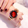 Image of Rose Gold Watches+Bracelet+Fashion+Diamond Ladies Dress Starry Sky Magnetic