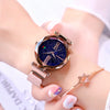 Image of Fashion Women Rose Gold Watches Magent Buckle Starry Sky Creative minimalism Roman Numeral Hot Eleange Lady's Casual Watch Gift