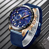 Image of Casual Mesh Belt+ Fashion Quartz Gold Watch Mens Watches+Luxury Waterproof Clock Relogio Masculino