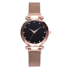 Ladies Magnetic+Starry Sky Clock+Quartz Wristwatches Luxury Watches