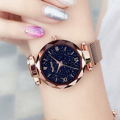 Magnetic Starry Sky Female Clock+Quartz Wristwatch Fashion Ladies+Wrist Watch